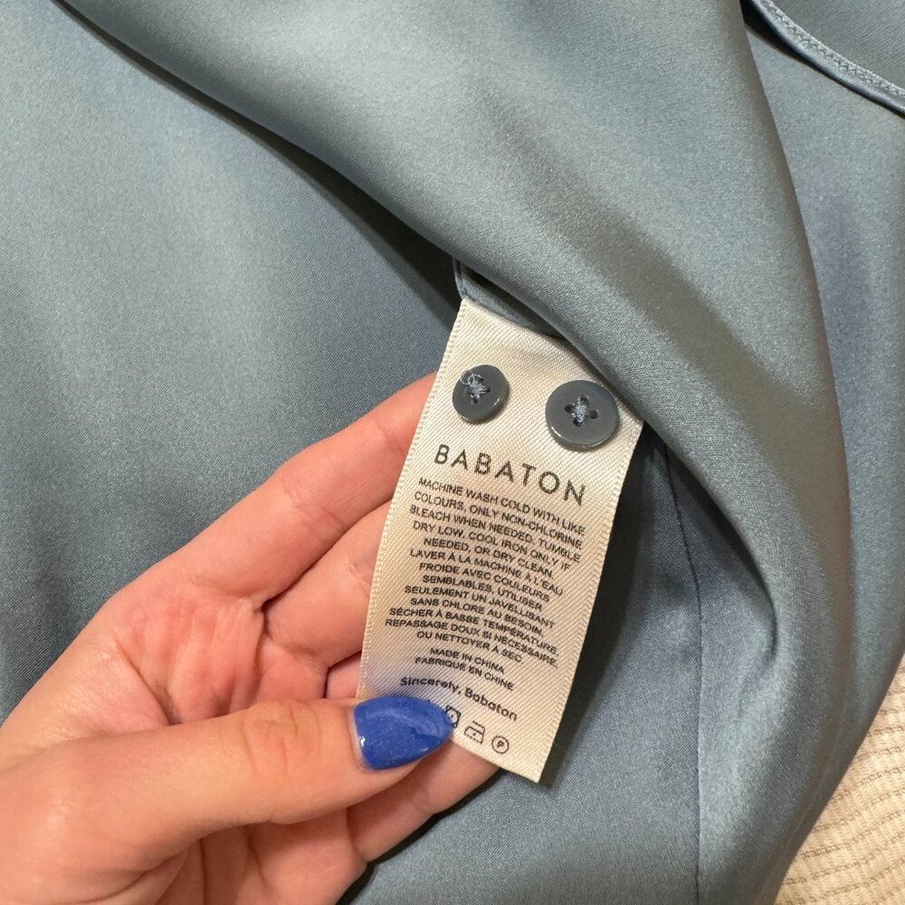 Aritzia Light Blue Wrap Dress - Picture 6 of 11